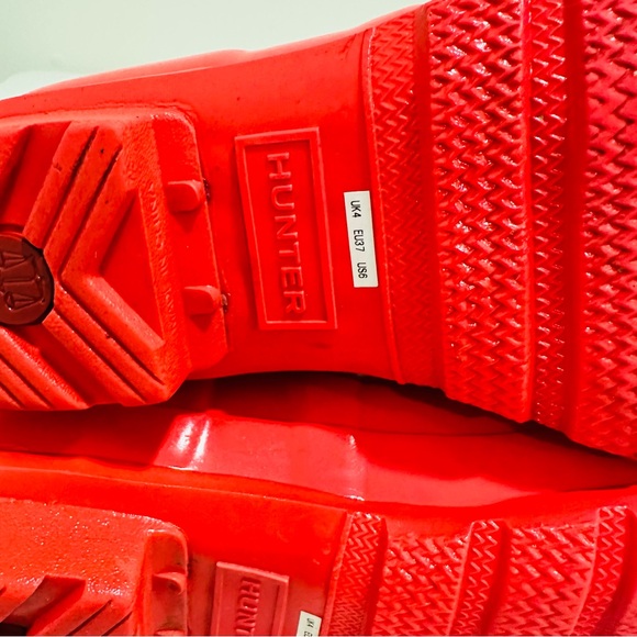 Hunter Original Tall Gloss Women's Red Coral Rubber Knee-High Rain Boot US 6 - Picture 7 of 9